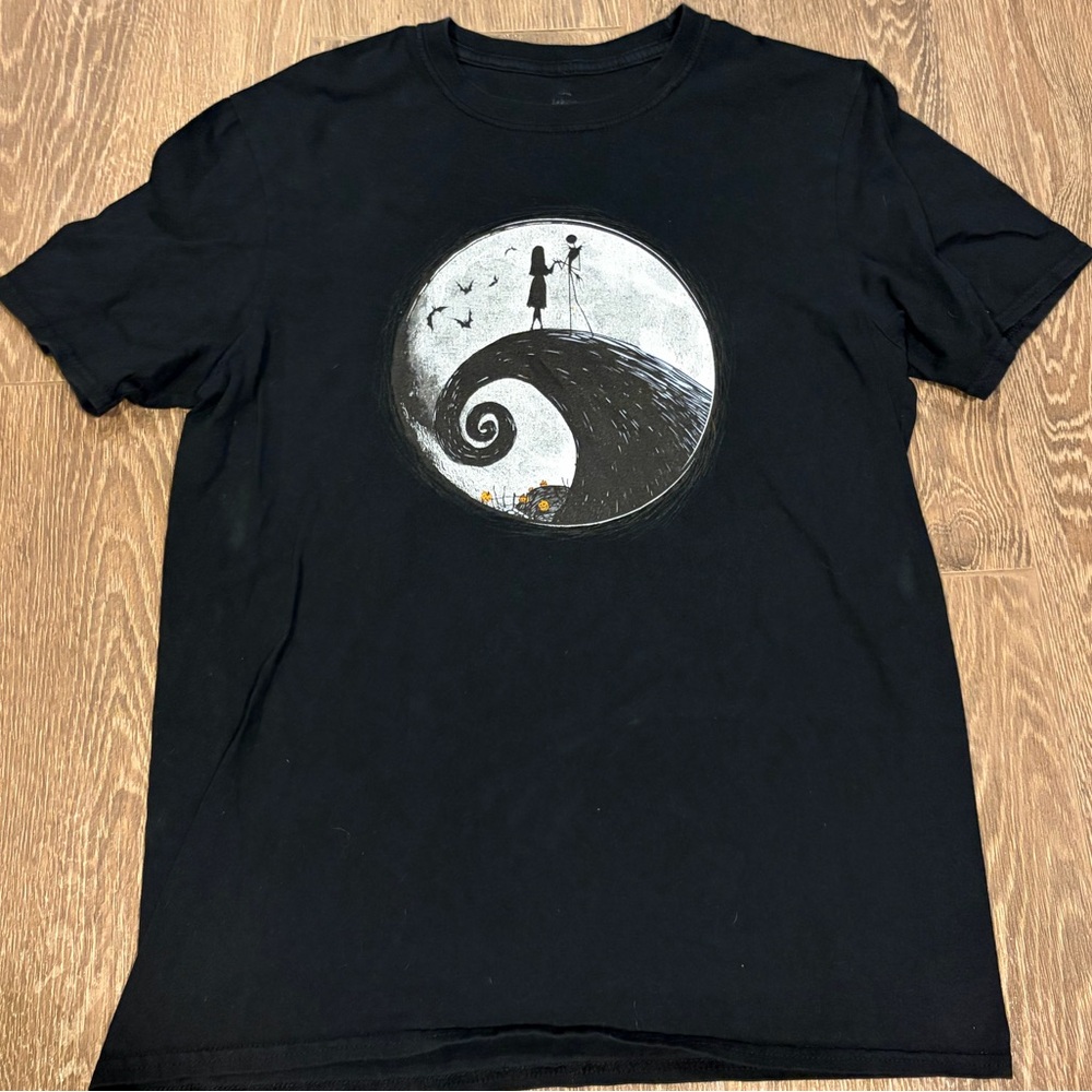 Disney Black Tee with Nightmare Before Christmas Design